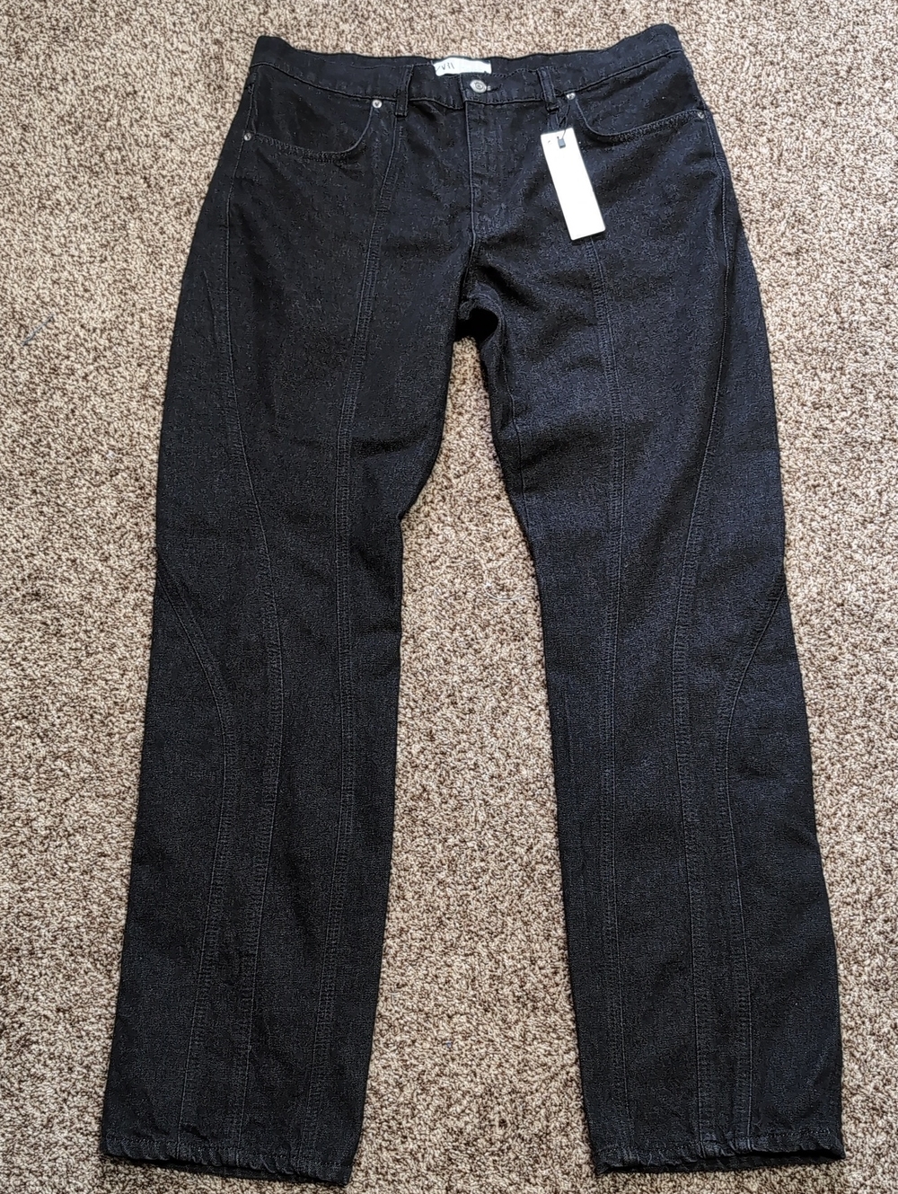 Zara The Panelled Slim High Rise Jeans Size 14 Tall NEW